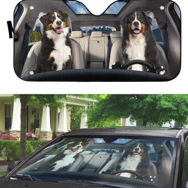 gearhumans 3D Bernese Mountain Dog Custom Sunshade GS19062 Auto Sunshade