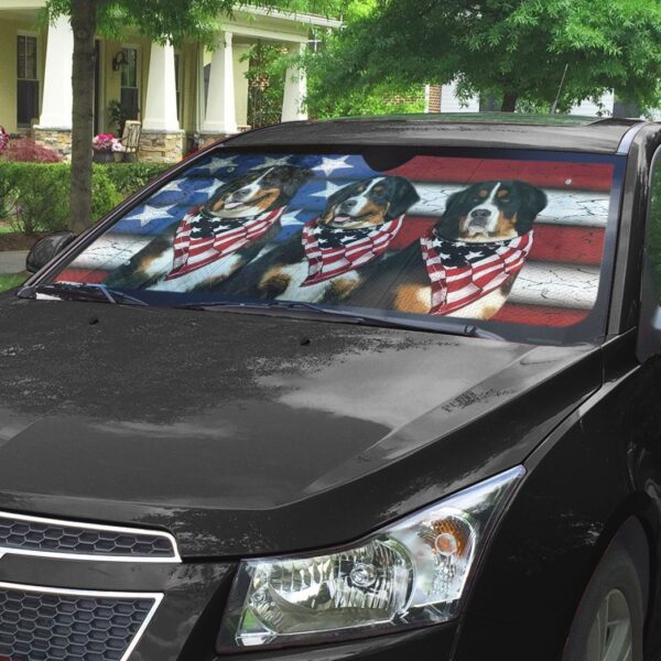 Gearhumans 3D Bernese USA Flag Custom Sunshade GW31052113 Auto Sunshade 