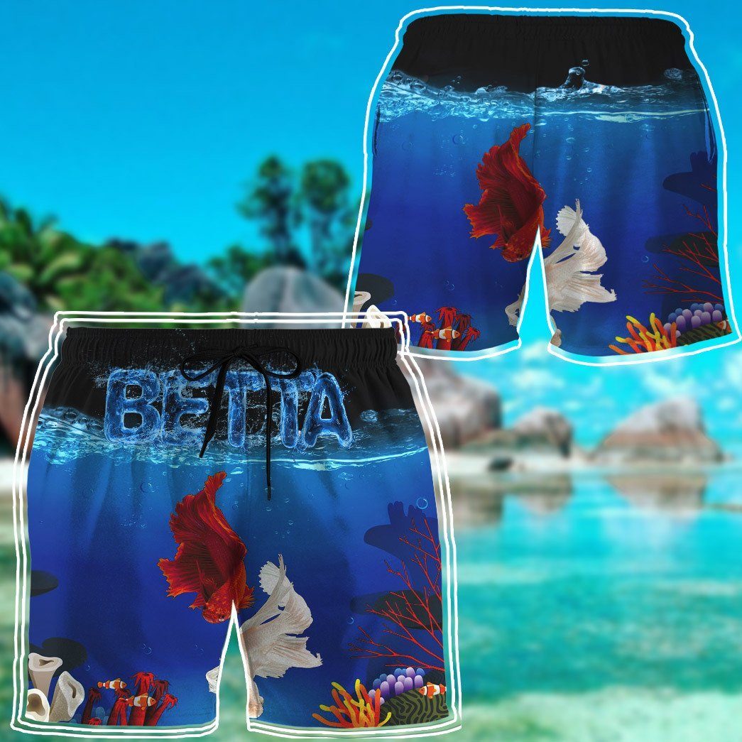 Gearhumans 3D Betta Fish Beach Short ZZ2005212 Men Shorts