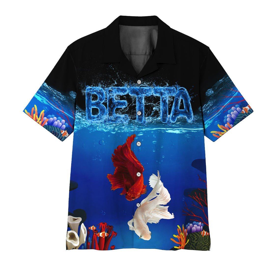 Gearhumans 3D Betta Fish Hawaii Shirt ZZ2005211 Hawai Shirt Short Sleeve Shirt S