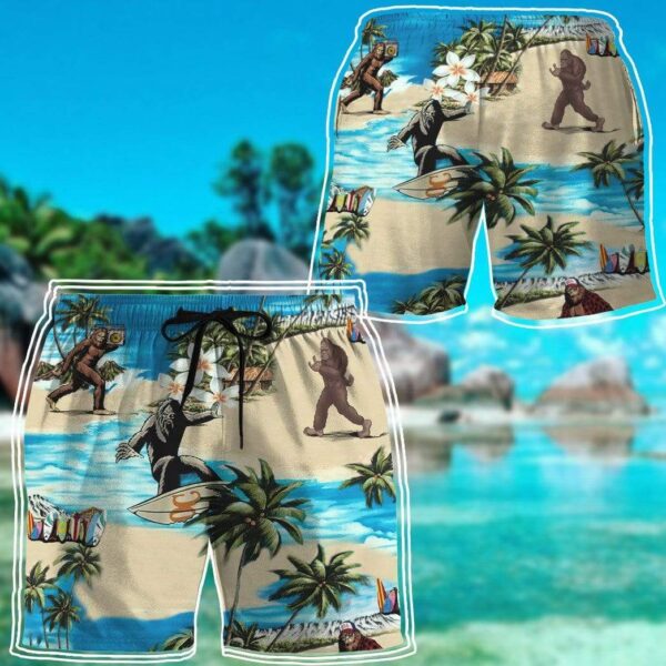Gearhumans 3D Bigfoot Custom Beach Shorts Swim Trunks GV18083 Men Shorts