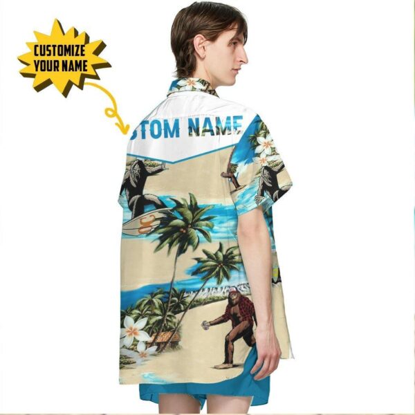 Gearhumans 3D Bigfoot Vacation Custom Name Hawaii Shirt ZB16034 Hawai Shirt 