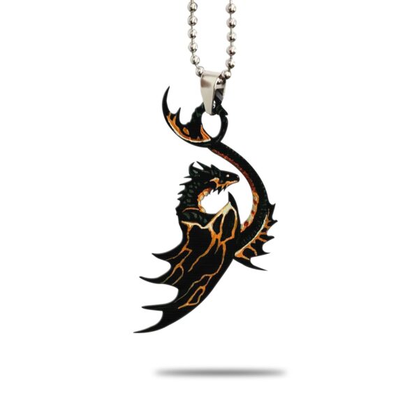 Gearhumans 3D Black And Yellow Dragon Car Hanging GJ24052103 Car Hanging Car Hanging/1 Pack