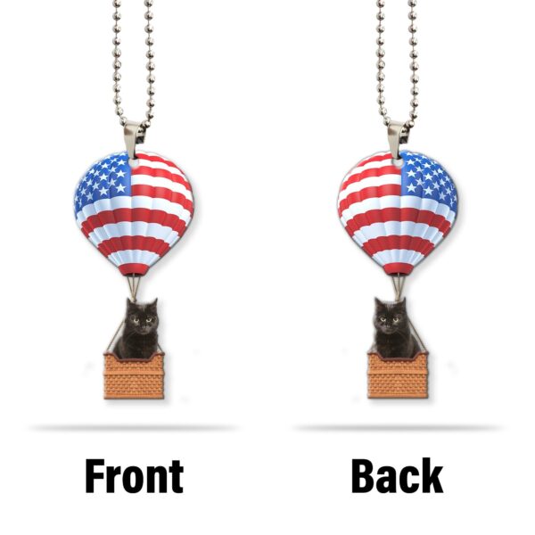 Gearhumans 3D Black Cat In Hot Air Balloon Custom Car Hanging GW10062118 Car Hanging