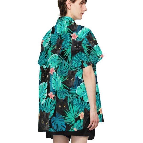 Gearhumans 3D Black Cat Tropical Hawaii Shirt ZB16033 Hawai Shirt