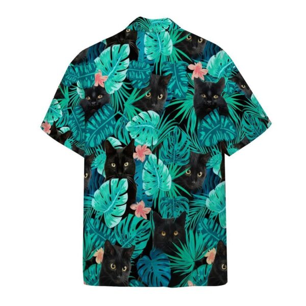 Gearhumans 3D Black Cat Tropical Hawaii Shirt ZB16033 Hawai Shirt