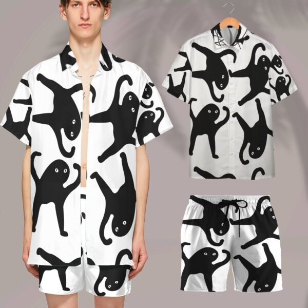 Gearhumans 3D Black Catto Meme Custom Shorts GO06052130 Men Shorts 