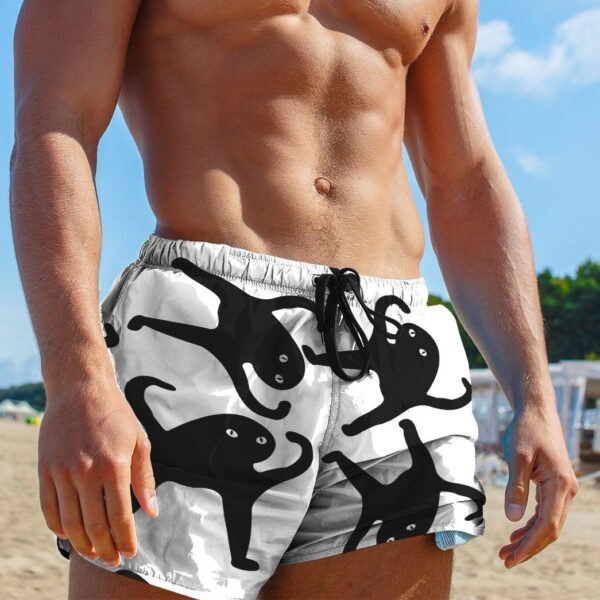 Gearhumans 3D Black Catto Meme Custom Shorts GO06052130 Men Shorts 