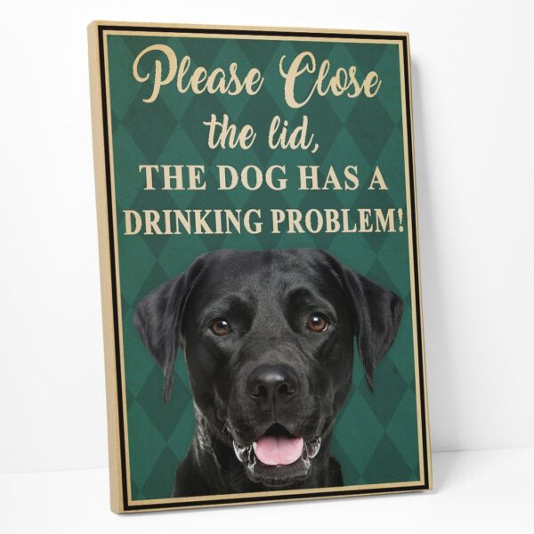 Gearhumans 3D Black Labrador Please Close The Lid Custom Canvas GW05055 Canvas