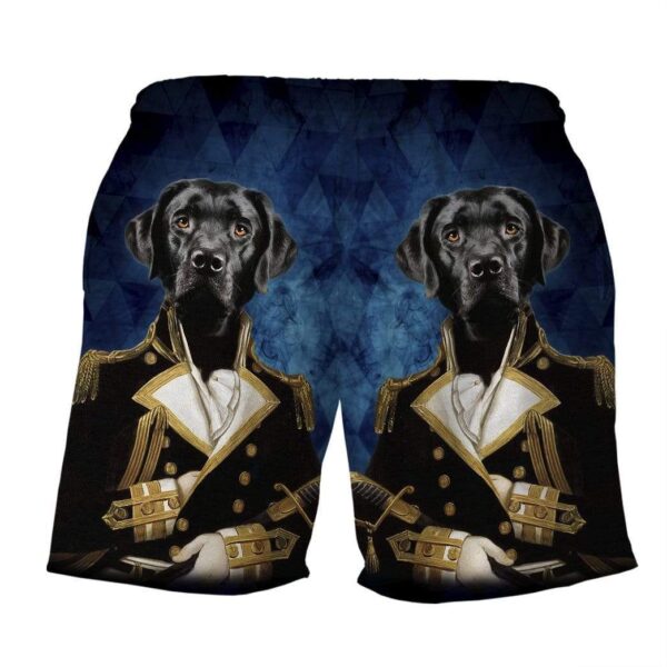 Gearhumans 3D Black Labrador Retriever Dog Portrait Military Uniform Custom Summer Beach Shorts Swim Trunks GV01071 Men Shorts
