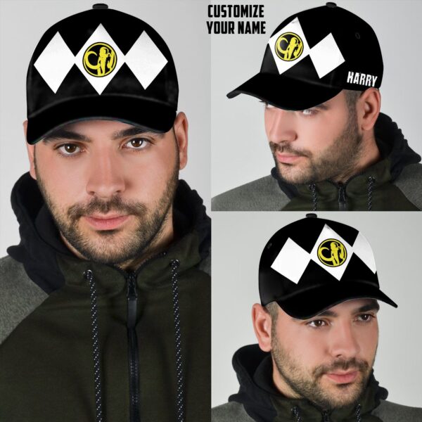 Gearhumans 3D Black Mighty Morphin Power Rangers Custom Name Cap GW020413 Cap