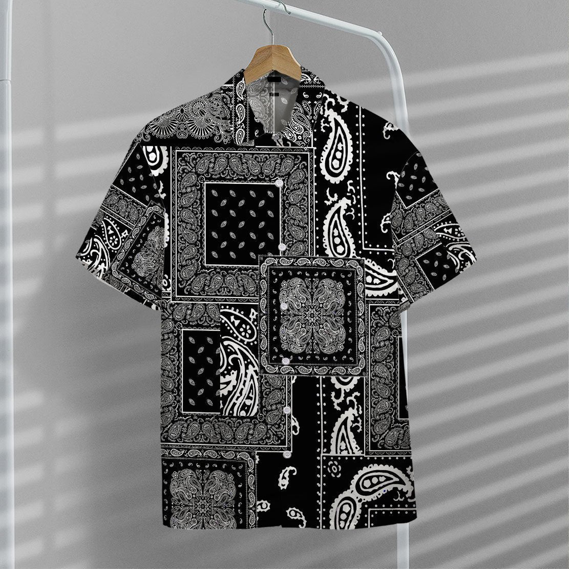 Gearhumans 3D Black Multiple Paisley Bandanas Hawaii Shirt ZK0705218 Hawai Shirt