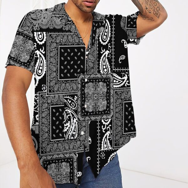 Gearhumans 3D Black Multiple Paisley Bandanas Hawaii Shirt ZK0705218 Hawai Shirt
