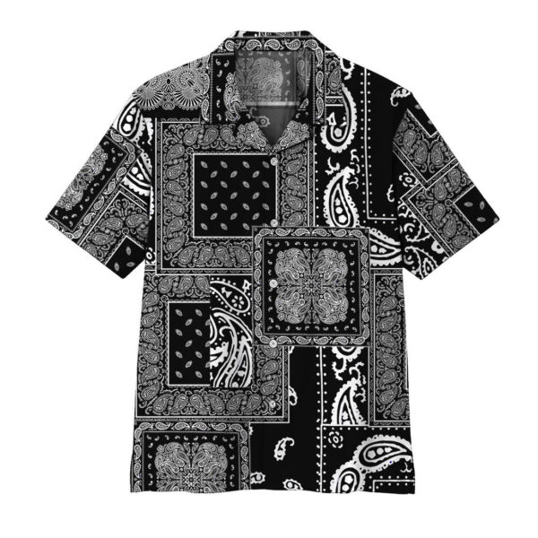 Gearhumans 3D Black Multiple Paisley Bandanas Hawaii Shirt ZK0705218 Hawai Shirt Short Sleeve Shirt S 