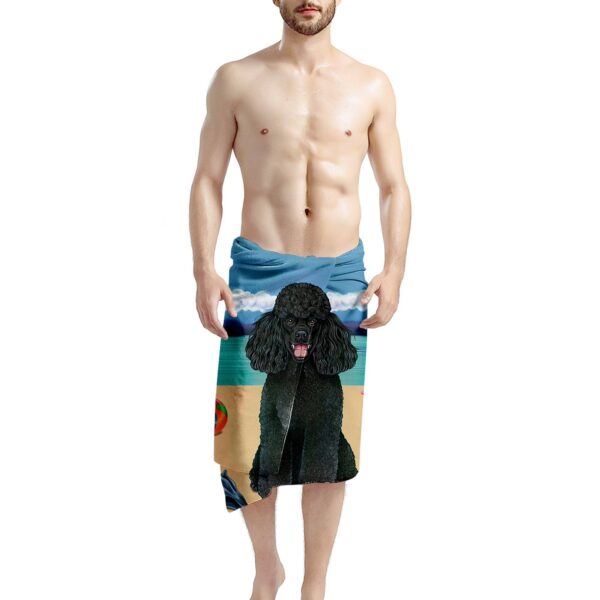 Gearhumans 3D Black Poodle Dog Custom Beach Towel GW12052115 Towel 
