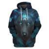Gearhumans 3D Black Wolf Custom Tshirt Hoodie Apparel GO06052122 3D Apparel Hoodie S