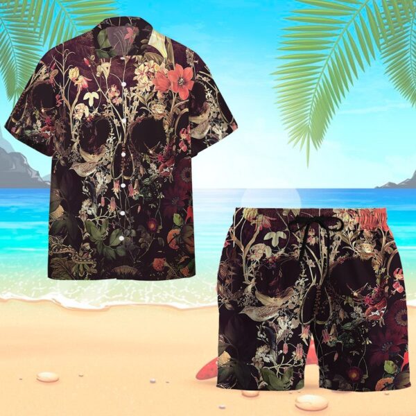 Gearhumans 3D Bloom Skull Custom Hawaii Shirt GS14052133 Hawai Shirt 