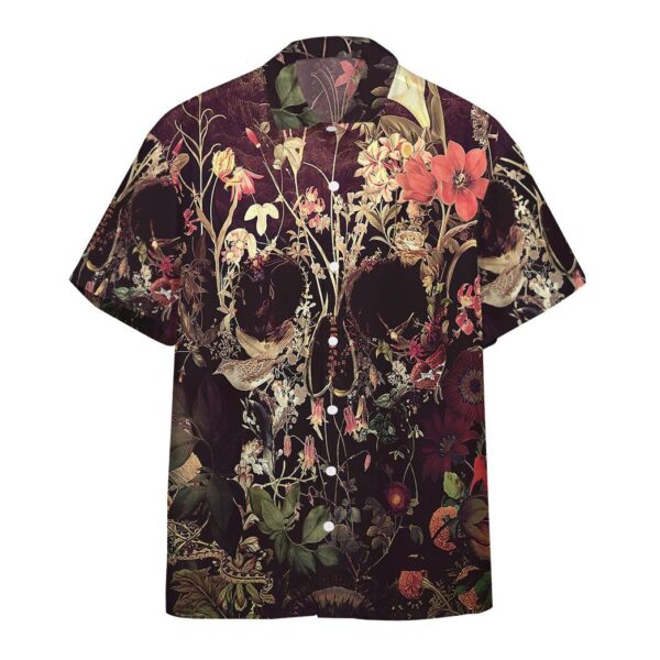 Gearhumans 3D Bloom Skull Custom Hawaii Shirt GS14052133 Hawai Shirt Short Sleeve Shirt S