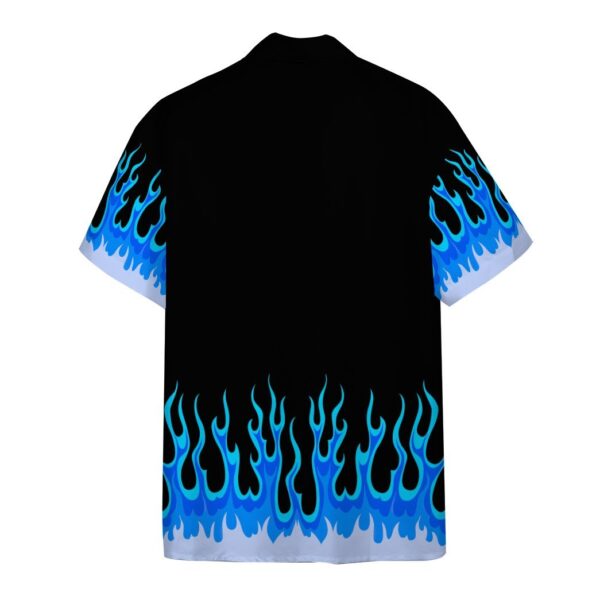 Gearhumans 3D Blue Hot Rod Flames Custom Short Sleeve Shirt GS1406214 Hawai Shirt