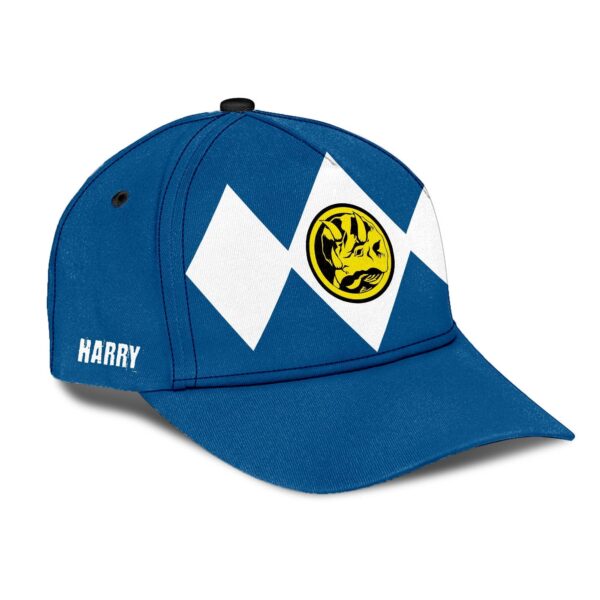 Gearhumans 3D Blue Mighty Morphin Power Rangers Custom Name Cap GW020410 Cap