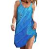 Gearhumans 3D Blue Parrot Flying In The Sky Custom Sleeveless Beach Dress GO18062117 Beach Dress Beach Dress S