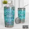 Gearhumans 3D Blue Sparkle Mermaid Tail Custom Name Design Insulated Vacuum Glitter Tumbler GW1506212 Tumbler