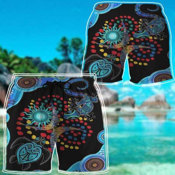 Gearhumans 3D Blue Turtle Lizard Shorts ZK2005216 Men Shorts 