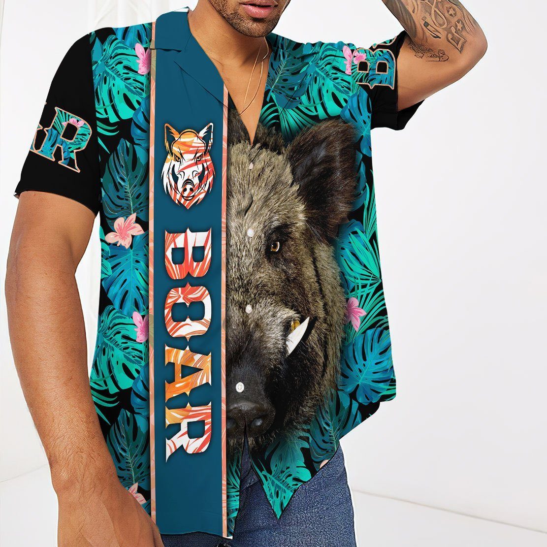 Gearhumans 3D Boar Hawaii Shirt ZZ01042 Hawai Shirt