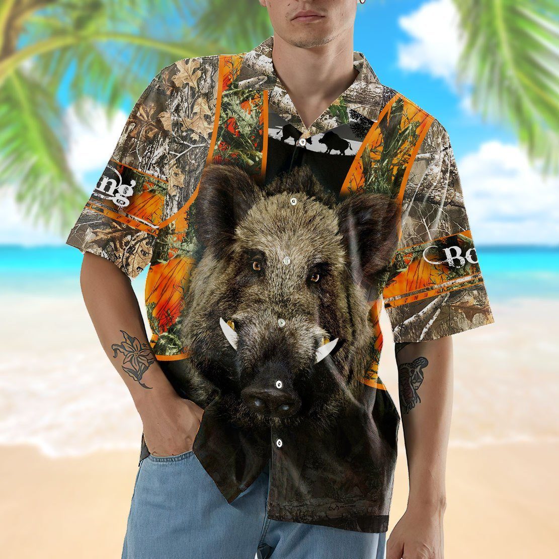 Gearhumans 3D Boar Hunting Hawaii Shirt ZB180310 Hawai Shirt