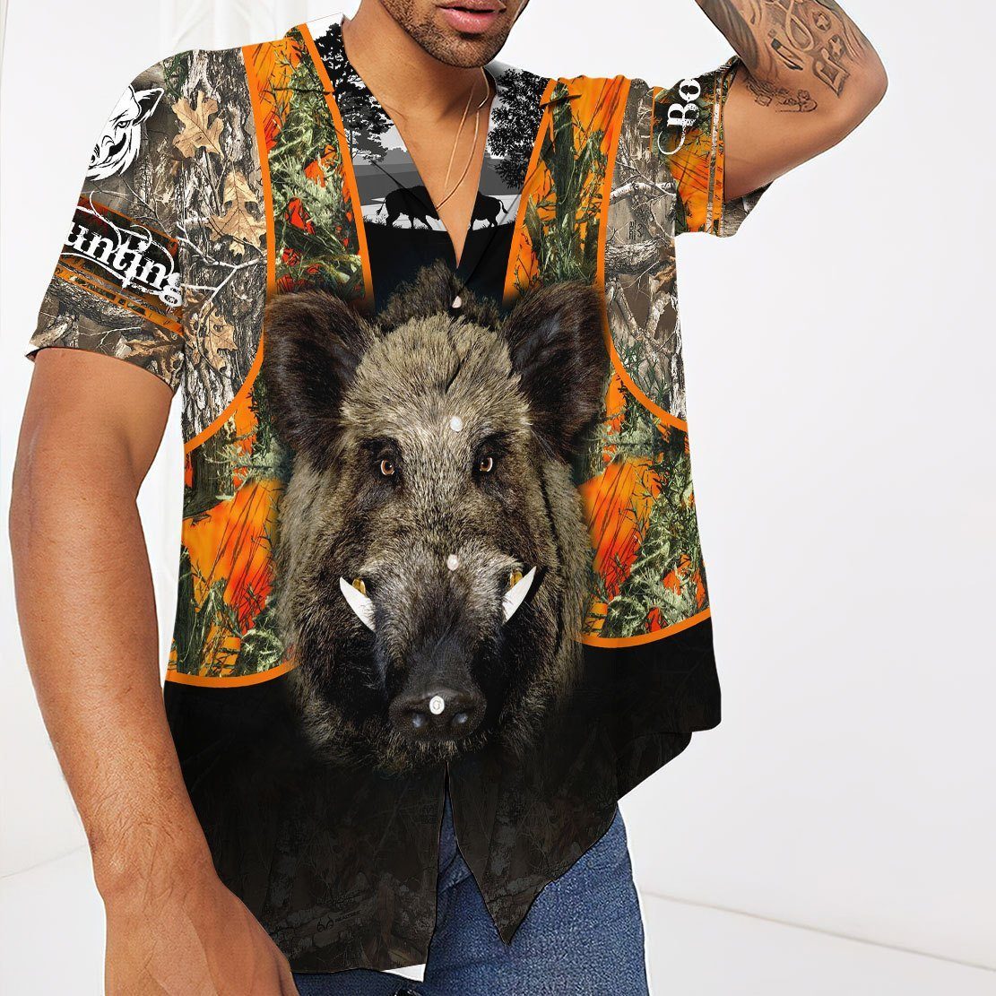 Gearhumans 3D Boar Hunting Hawaii Shirt ZB180310 Hawai Shirt