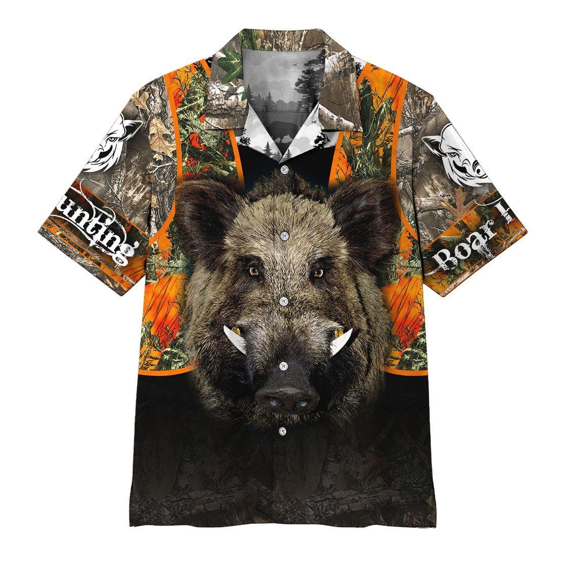 Gearhumans 3D Boar Hunting Hawaii Shirt ZB180310 Hawai Shirt Short Sleeve Shirt S