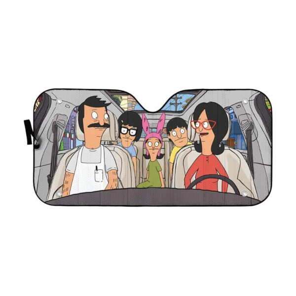gearhumans 3D Bob s Burgers Family Custom Car Auto Sunshade Custom Car Auto Sunshade GC23071 Auto Sunshade 57''x27.5'' 