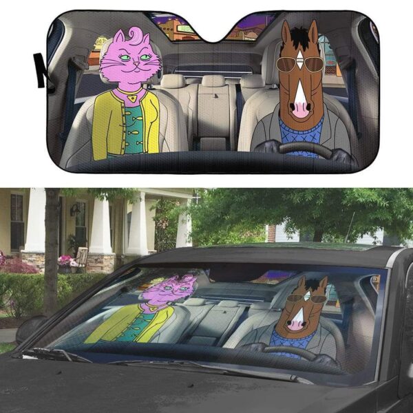gearhumans 3D BoJack Horseman Custom Car Auto Sunshade GL27071 Auto Sunshade 