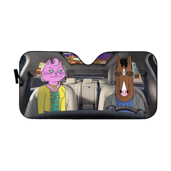 gearhumans 3D BoJack Horseman Custom Car Auto Sunshade GL27071 Auto Sunshade 57''x27.5'' 