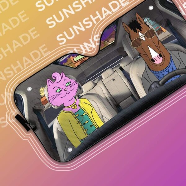 gearhumans 3D BoJack Horseman Custom Car Auto Sunshade GL27071 Auto Sunshade 