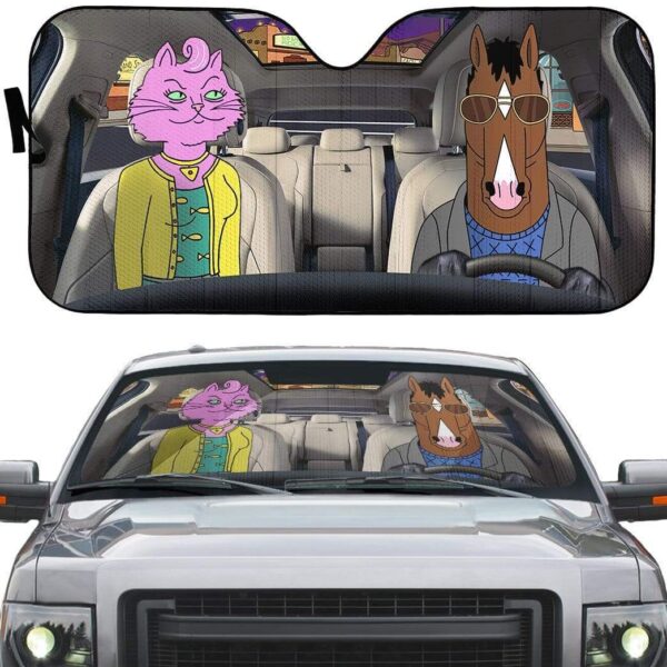 gearhumans 3D BoJack Horseman Custom Car Auto Sunshade GL27071 Auto Sunshade