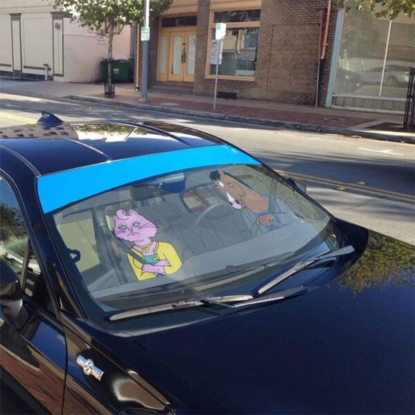 gearhumans 3D BoJack Horseman Custom Car Auto Sunshade GL27072 Auto Sunshade 