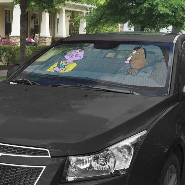 gearhumans 3D BoJack Horseman Custom Car Auto Sunshade GL27072 Auto Sunshade 