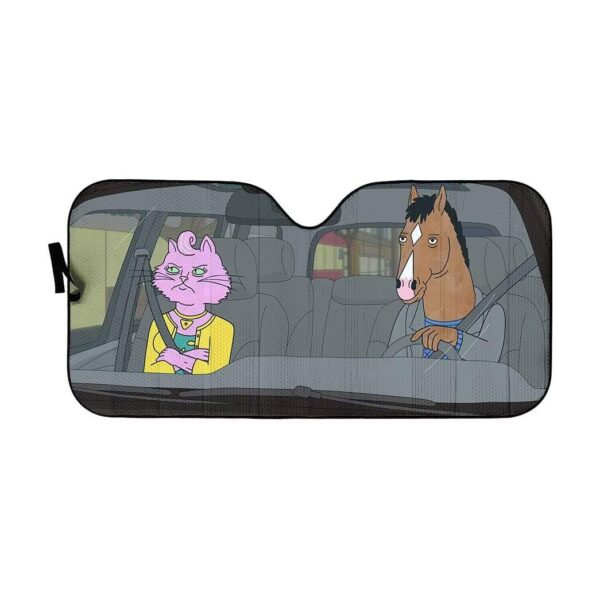 gearhumans 3D BoJack Horseman Custom Car Auto Sunshade GL27072 Auto Sunshade 57''x27.5'' 