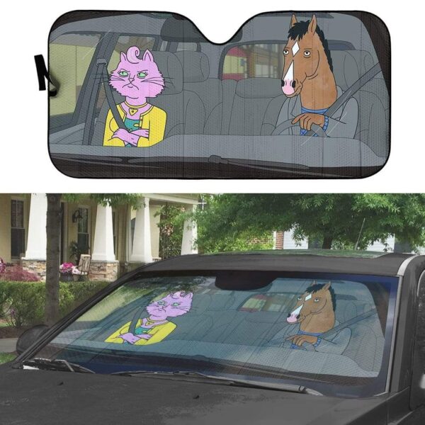 gearhumans 3D BoJack Horseman Custom Car Auto Sunshade GL27072 Auto Sunshade