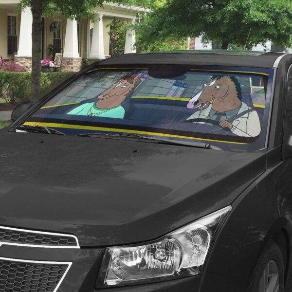 gearhumans 3D BoJack Horseman Custom Car Auto Sunshade GL27073 Auto Sunshade 