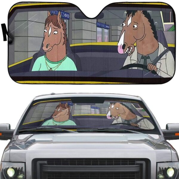 gearhumans 3D BoJack Horseman Custom Car Auto Sunshade GL27073 Auto Sunshade 