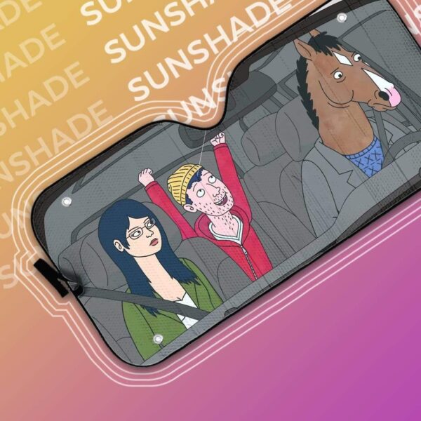 gearhumans 3D BoJack Horseman Custom Car Auto Sunshade GL27074 Auto Sunshade 