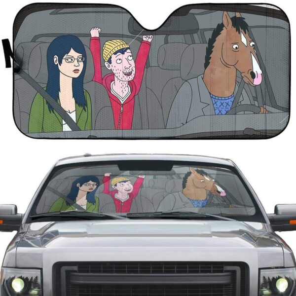 gearhumans 3D BoJack Horseman Custom Car Auto Sunshade GL27074 Auto Sunshade