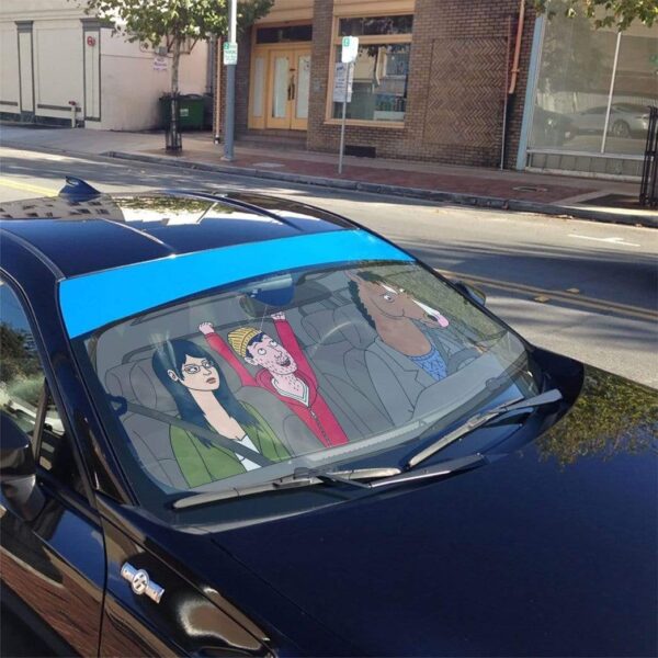 gearhumans 3D BoJack Horseman Custom Car Auto Sunshade GL27074 Auto Sunshade 