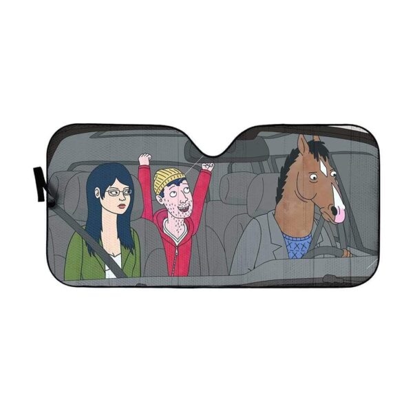 gearhumans 3D BoJack Horseman Custom Car Auto Sunshade GL27074 Auto Sunshade 57''x27.5'' 