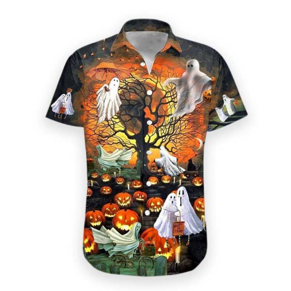 Gearhumans 3D Boo Halloween Hawaii Shirt hawaii Short Sleeve Shirt S
