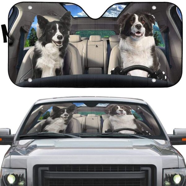 gearhumans 3D Border Collie Custom Sunshade GS19063 Auto Sunshade