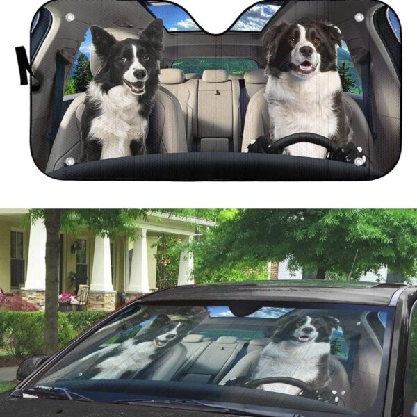 gearhumans 3D Border Collie Custom Sunshade GS19063 Auto Sunshade 