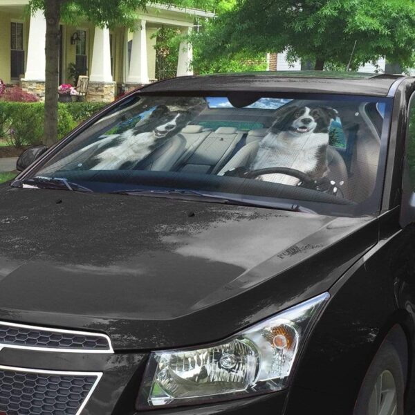gearhumans 3D Border Collie Custom Sunshade GS19063 Auto Sunshade 